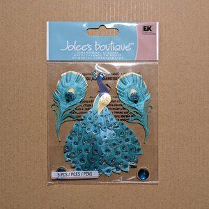 Jolee's Boutique Gemstone Peacock 3D Dimensional Handmade Sticker 5 PC New